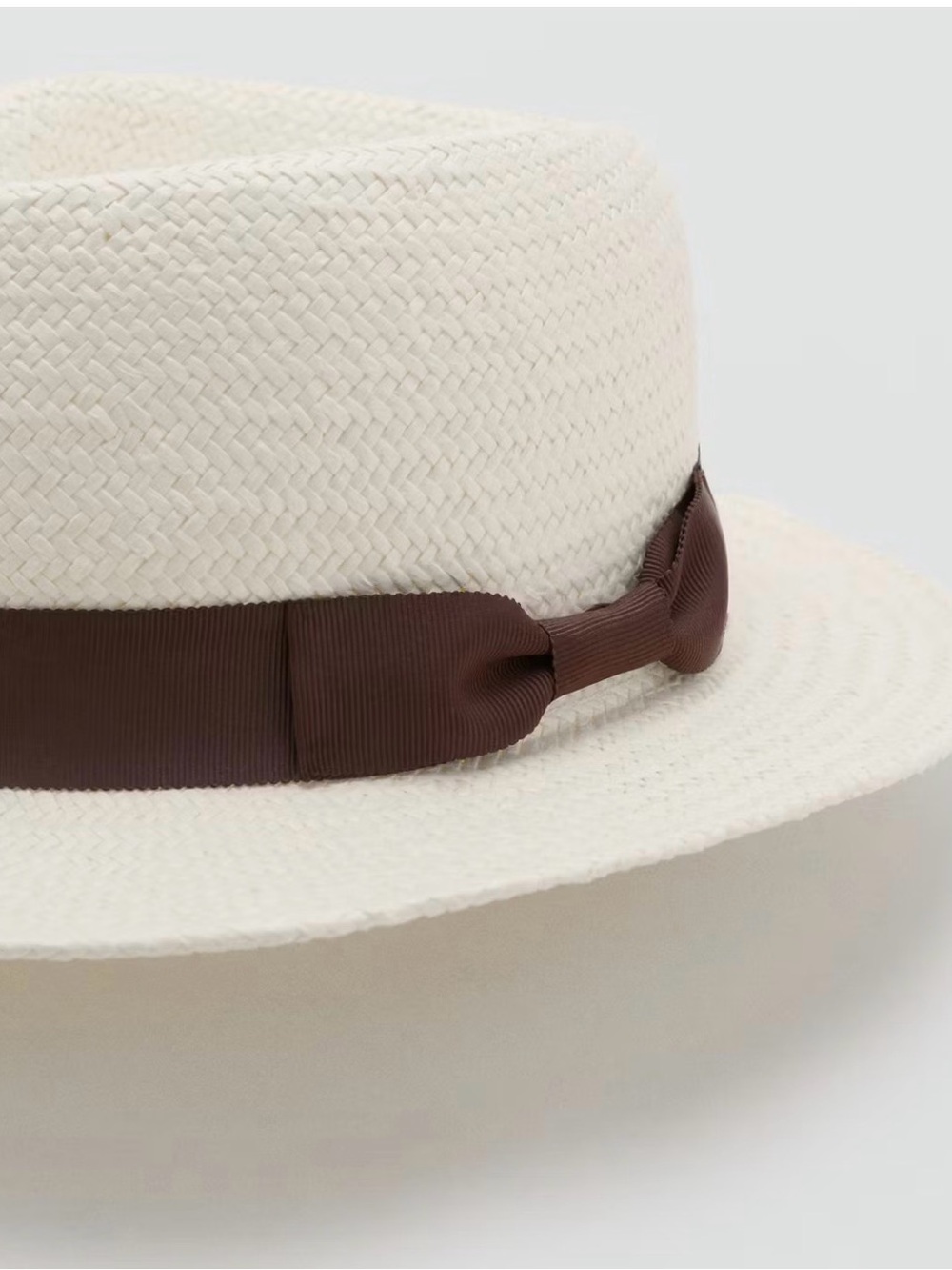 Mango Natural Fiber Brown Bow Hat